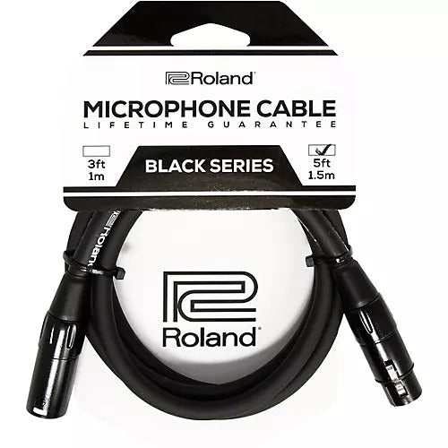 Roland RMC-B5 Black Series XLR Male to XLR Female - 5 Foot Microphone Cable