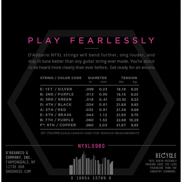 D'Addario NYXL0980 8 string set 2
