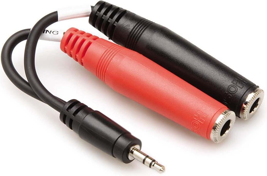 Hosa YMP137 3.5mm (Stereo) - Dual 1/4" (Female Mono) Adapter