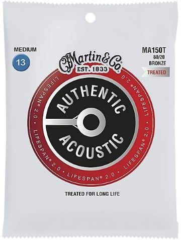 Martin MA150T Lifespan 2.0 80/20 Bronze Authentic Acoustic Guitar Strings - Medium