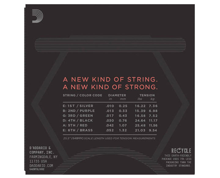 D'Addario NYXL Electric Light Top-Heavy Bottom 10-52 Electric Strings 2