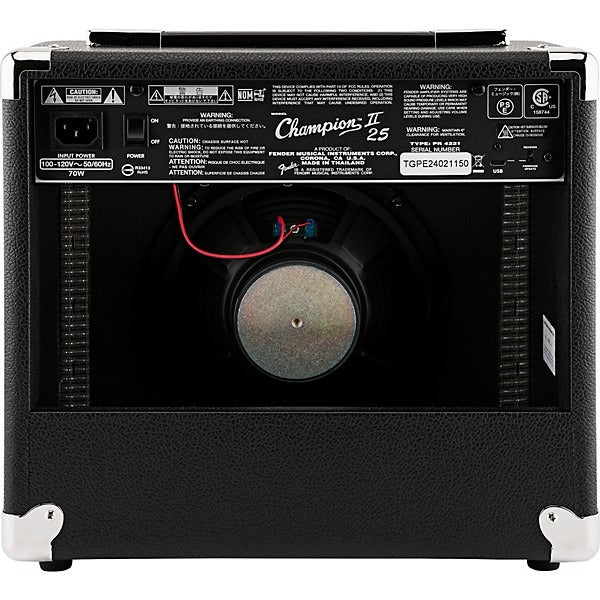 Fender Champion II 25 Combo Guitar Amplifier - Black