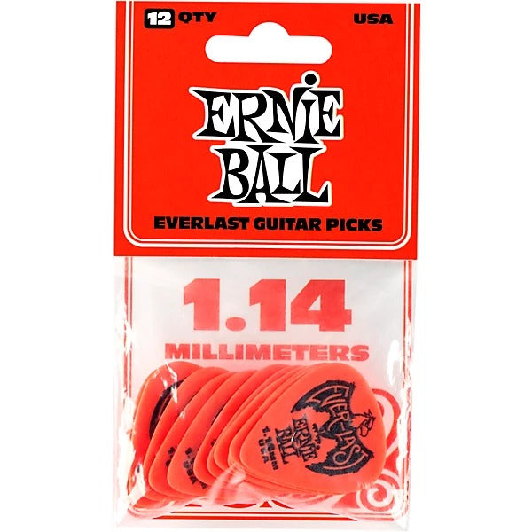 Ernie Ball 1.14mm Everlast Delrin Guitar Picks - Red (12 Pack)