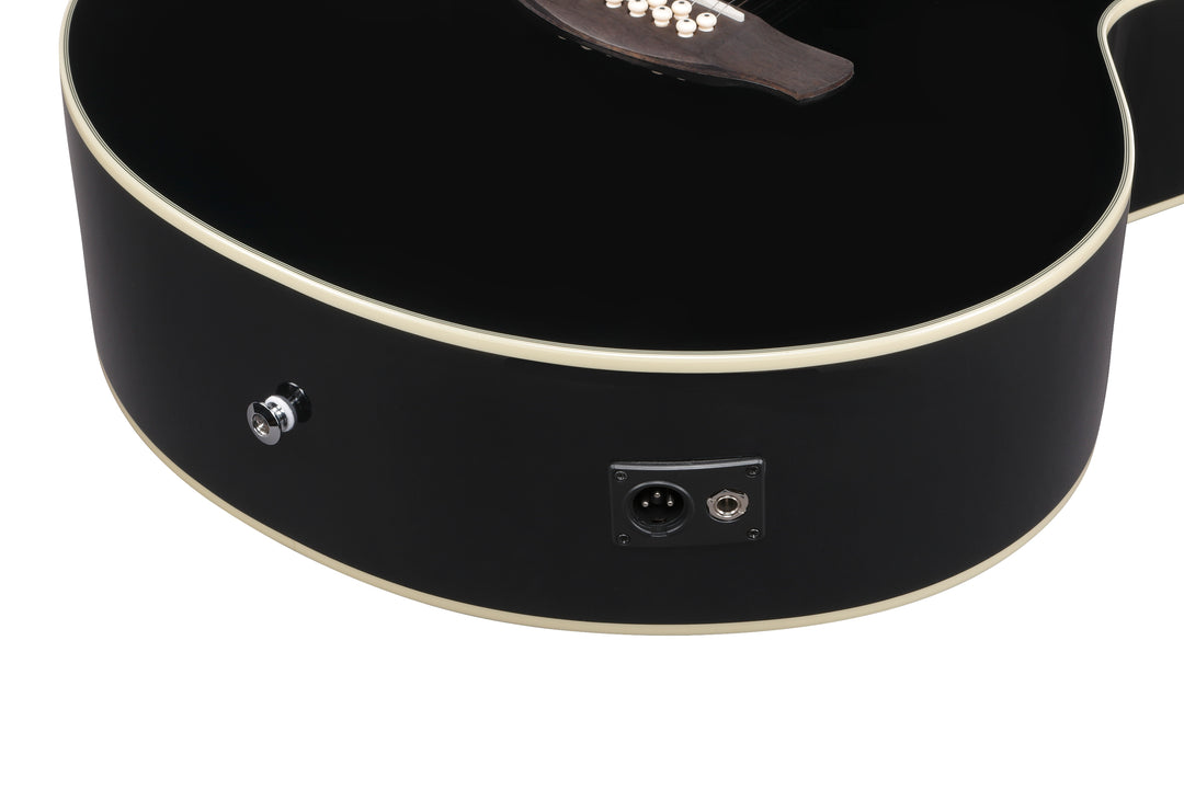 Ibanez AJ7012M1EBK 12-String Acoustic Electric Guitar - Black High Gloss