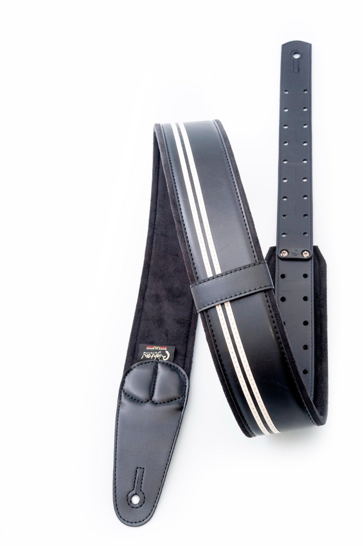 RightOn! Mojo Vegan Guitar Strap - Race Black