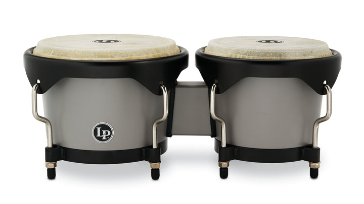 Latin Percussion 'Limited Edition' Bongos - Silver Grey With Carry Bag