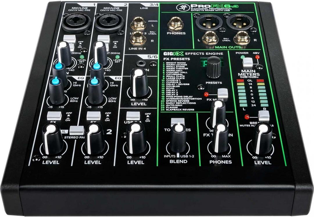 Mackie ProFX6v3 6 Channel Professional Effects Mixer with USB 2