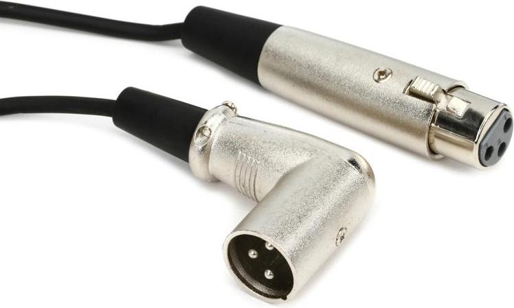 Hosa XRR103 XLR(M) Angled to XLR(F) Cable 3'