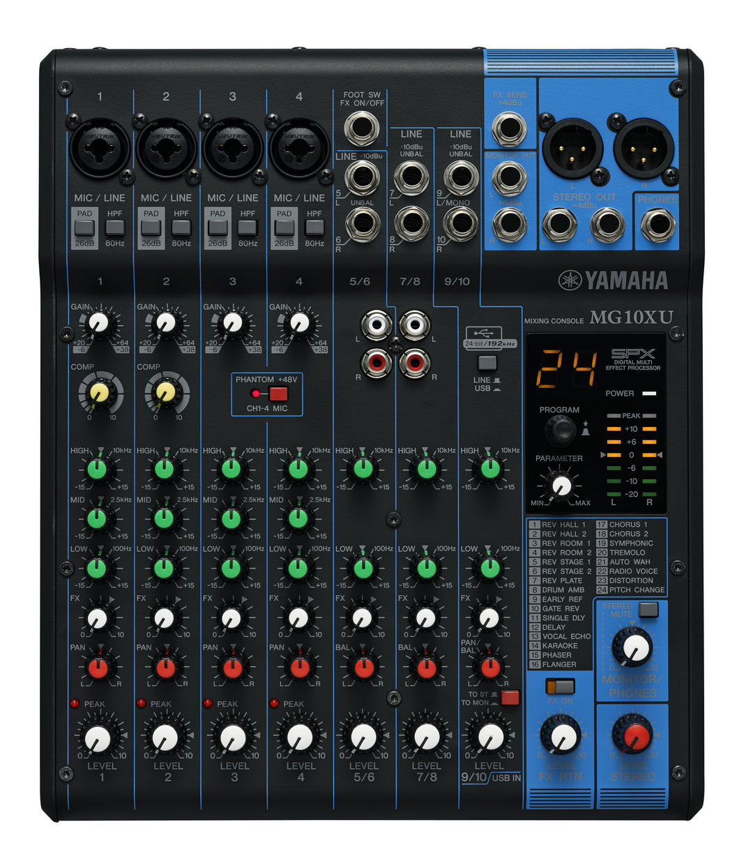 Yamaha MG10XU 10 Channel Mixer with Effects and USB
