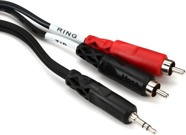 Hosa CMR203 3.5mm (Stereo) - (2) RCA (Mono) Cable 3'