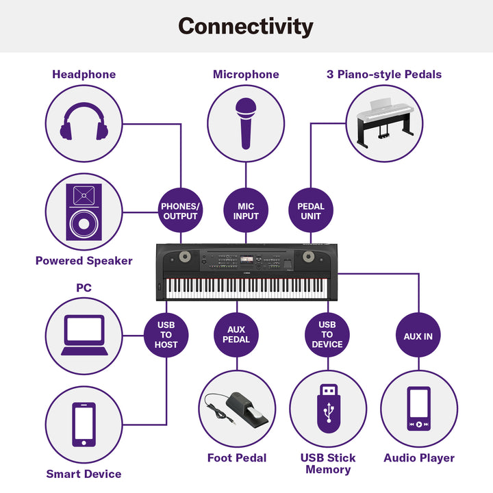 Yamaha DGX-670 88-Key Portable Grand Piano - Black