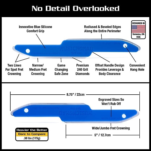 Music Nomad MN850 Diamond Coated Safe Zone Fret Crowning File 4