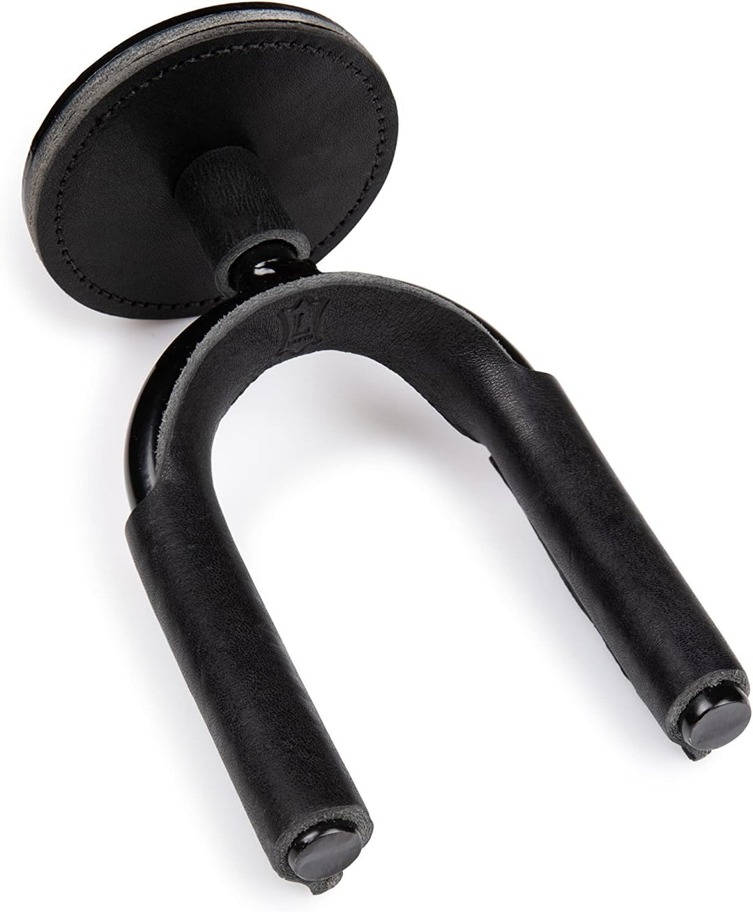 Levy LVY-FGHNGR-BKBK Forged Steel Guitar Hanger - Black Metal With Black Leather Wraps