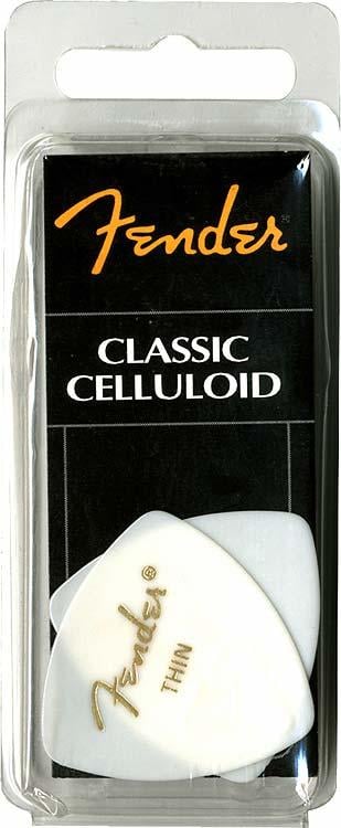 Fender Classic Celluloid White Medium Picks (12 Pack)