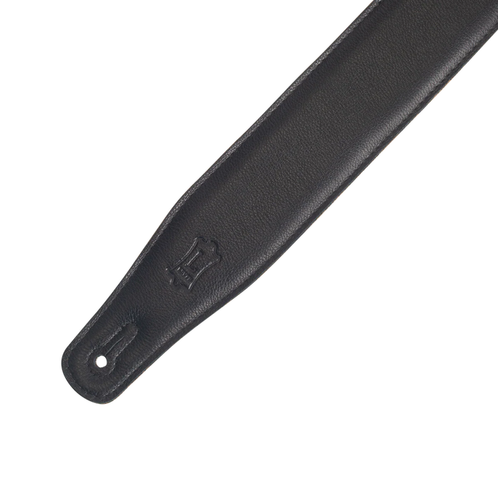 Levys MRHGS-BLK 2.5\" Wide Garment Leather Ripchord Guitar Strap - Black 2