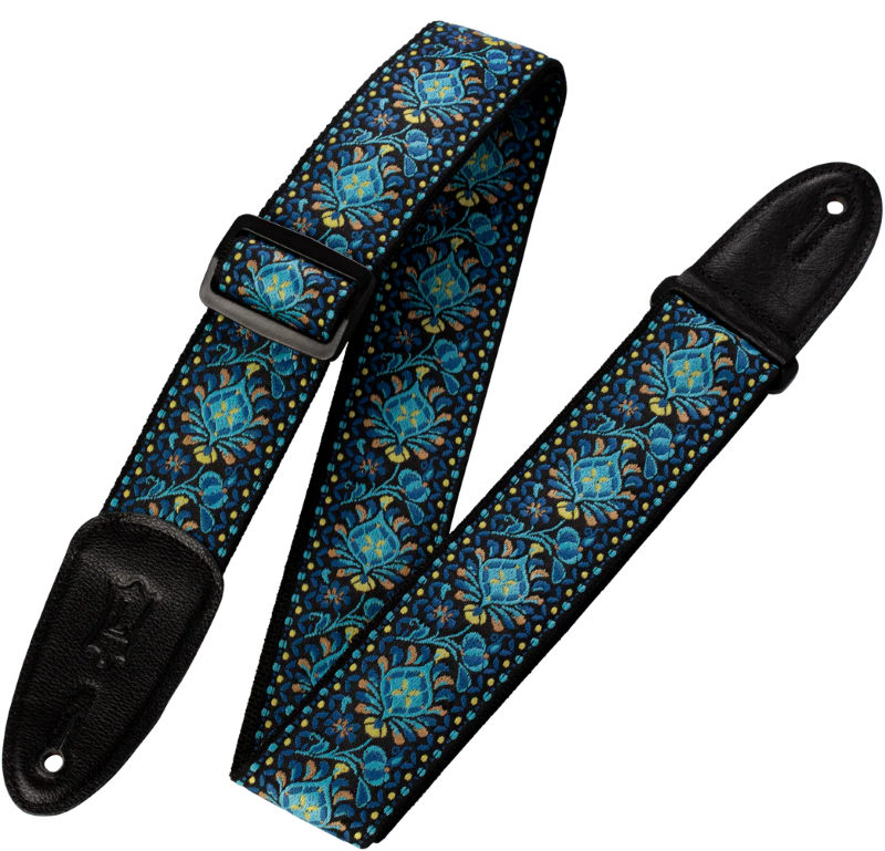Levys M8HT-04 2\" Wide Jacquard Guitar Strap - Blue and Yellow Floral