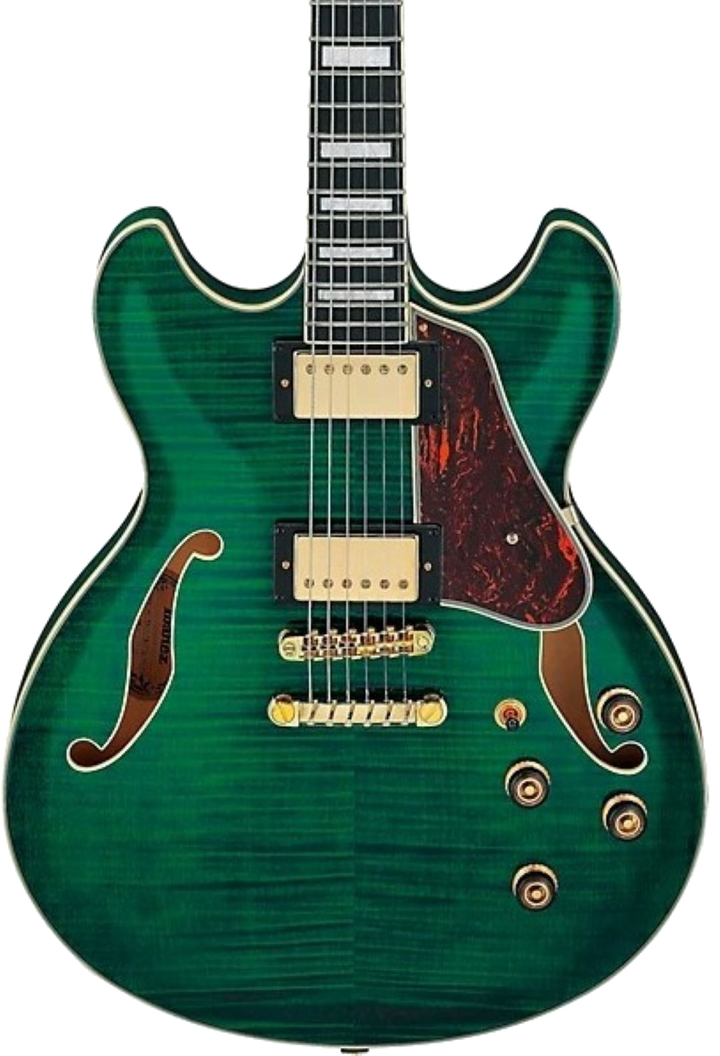 Ibanez Artcore Expressionist AS93FM Semi-hollow Electric Guitar - Transparent Moss Green