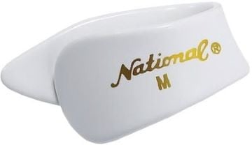 National NP7W-04 Medium Celluloid Thumb Picks - White (4 Pack)
