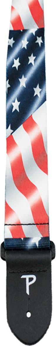 Perri's 2” USA Waving Flag Design on Polyester Guitar Strap