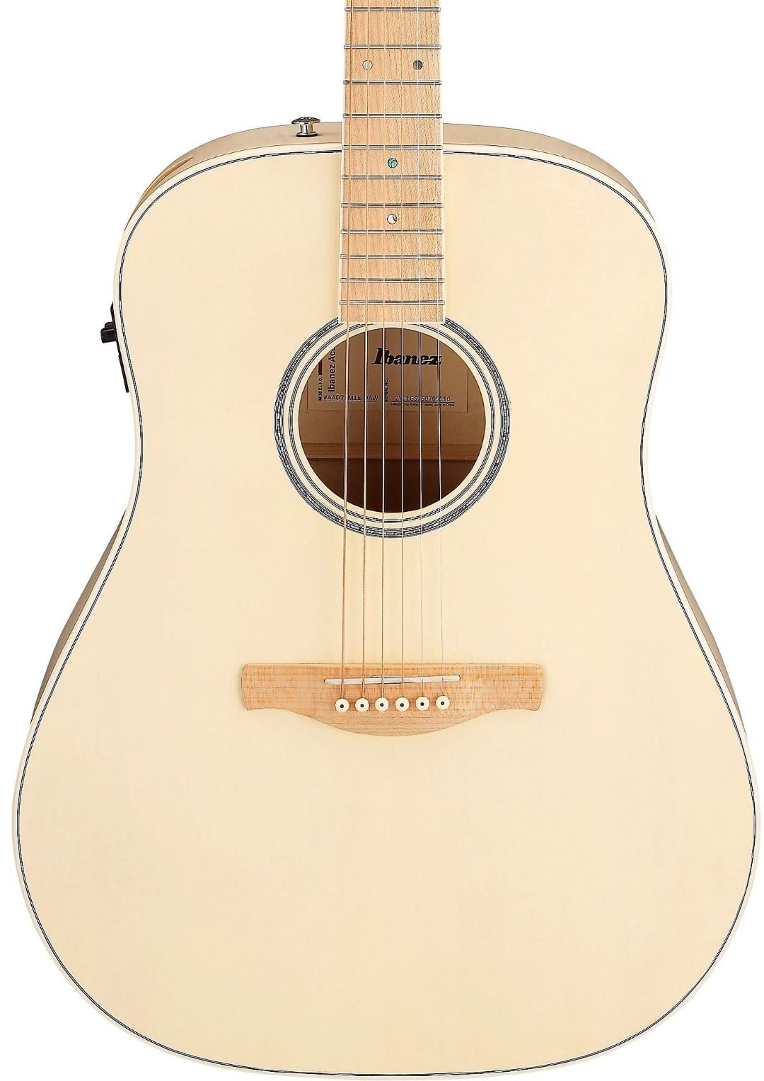 Ibanez AAD77M1EOAW Acoustic Electric Guitar - Open Pore Antique White