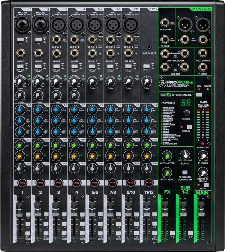 Mackie ProFX12v3 12 Channel Professional Effects Mixer with USB