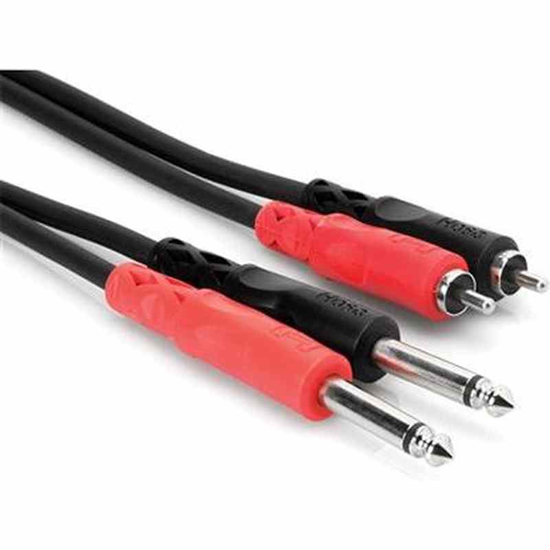 Hosa CPR204 RCA (Mono) - 1/4" (Male Mono) Dual Tip Cable 13.2'