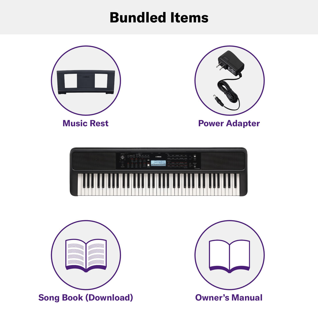 Yamaha PSREW320 76-Key Portable Keyboard - With AC Adapter 3