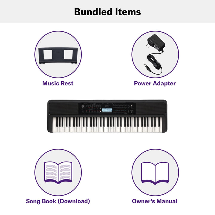 Yamaha PSREW320 76-Key Portable Keyboard - With AC Adapter 3