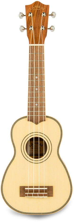 Lanikai SPST-S Solid Spruce-Top Soprano Ukulele with Gig Bag
