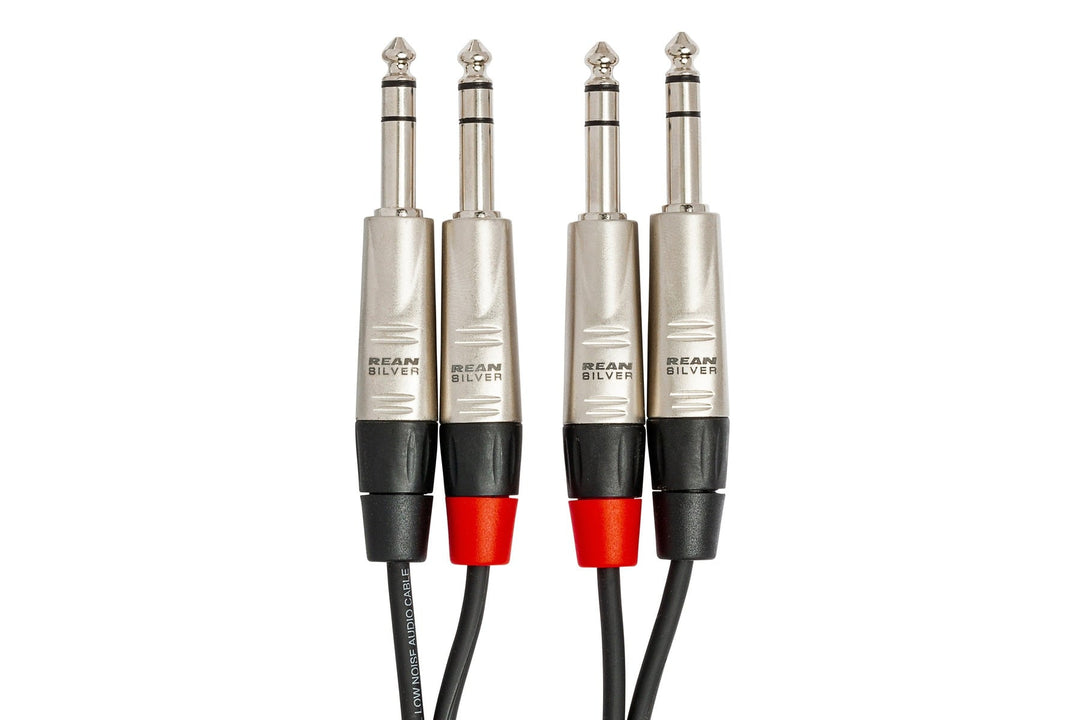 Hosa HSS-020X2 Pro Stereo Interconnect Cable - Dual REAN 1/4" to TRS - 20FT