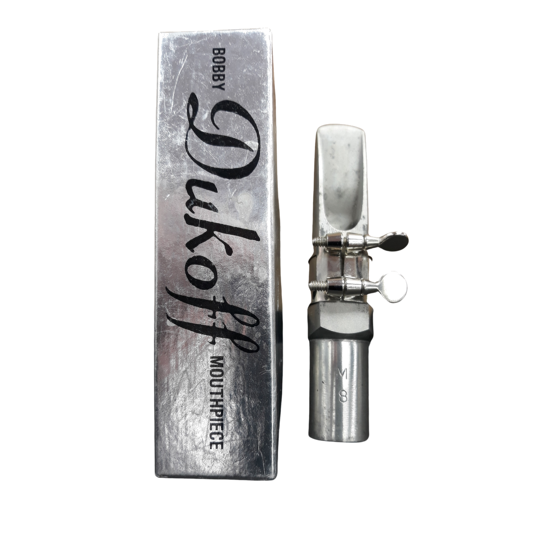 Used Bobby Dukoff Silverite Metal M8 Tenor Saxophone Mouthpiece - With Box & Ligature