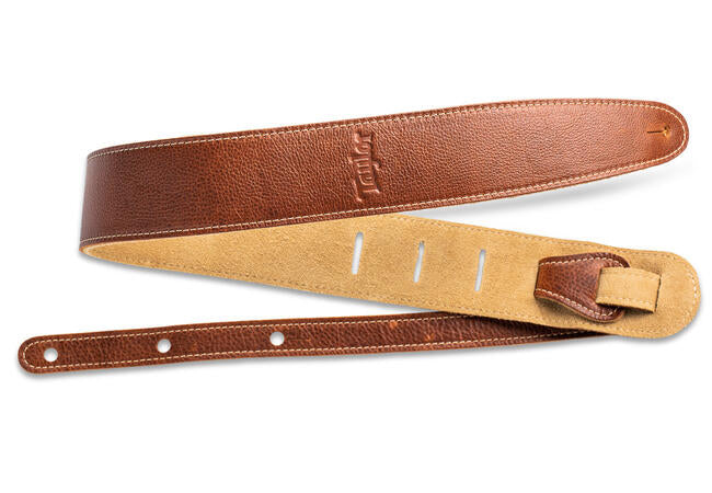 Taylor 4100-25 2.5-Inch Medium Brown Leather Suede Back Guitar Strap 3