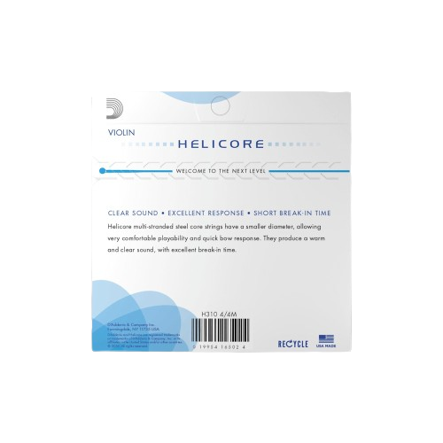 D'Addario H310 Helicore Violin Pack - 4/4 (Medium Tension) 2