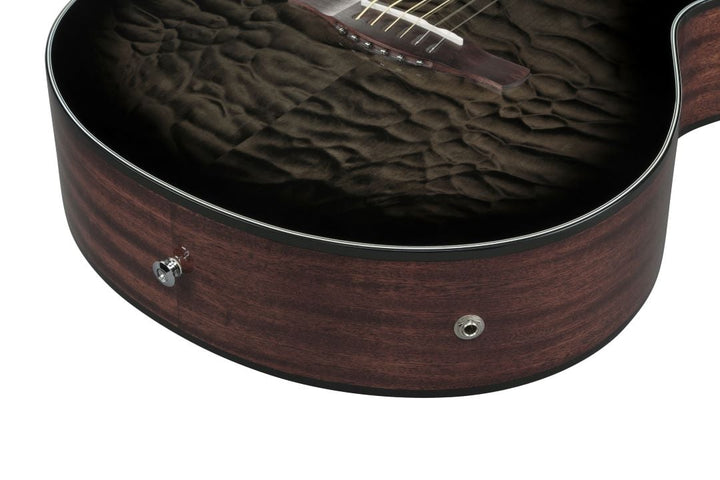 Ibanez AEWC16QATKH Acoustic Electric Guitar - Transparent Black Sunburst 7