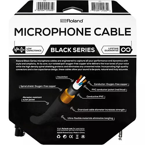 Roland RMC-B20-HIZ Black Series HIZ - 20 Foot Microphone Cable