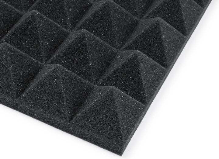Gator Acoustic Foam Pyramid Panels 2" 12x12 Charcoal 2-pack (GFW-ACPNL1212PCHA-2PK)