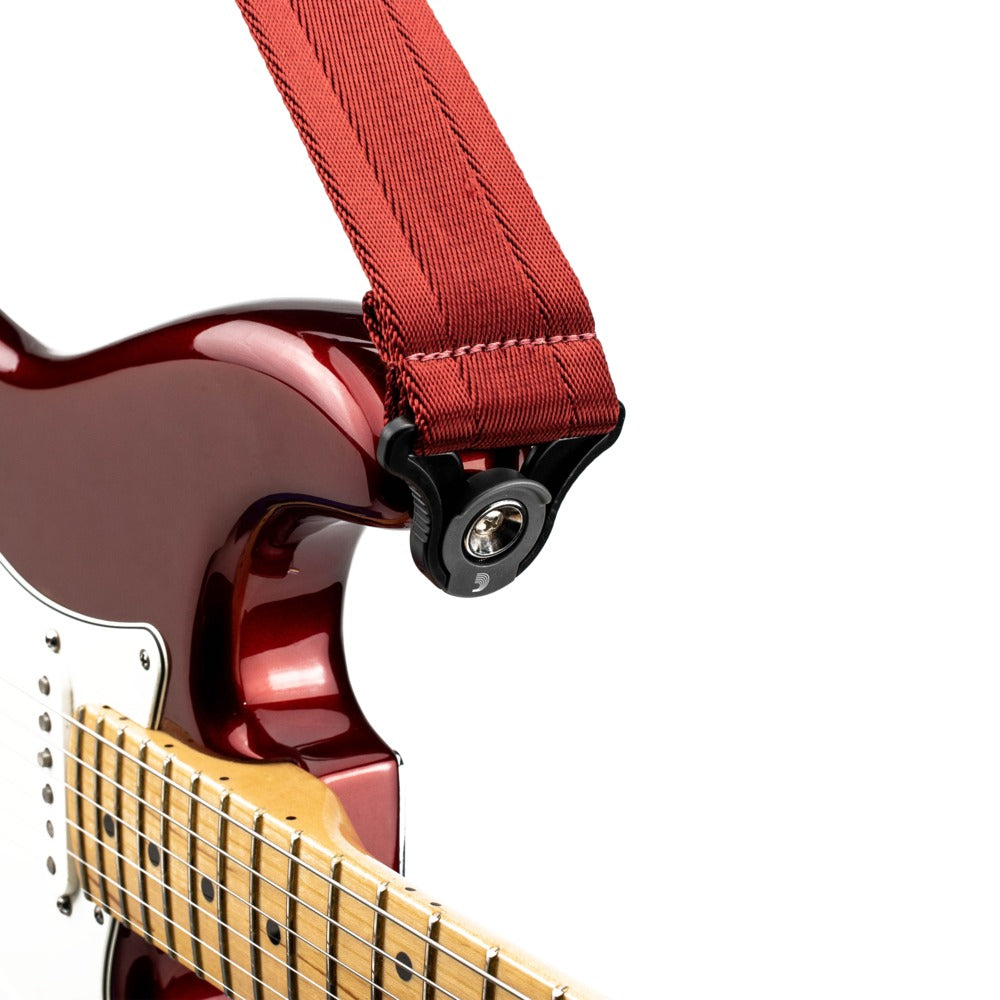 D'addario 50MM Guitar Strap With Auto Lock (Blood Red) - 50BAL11