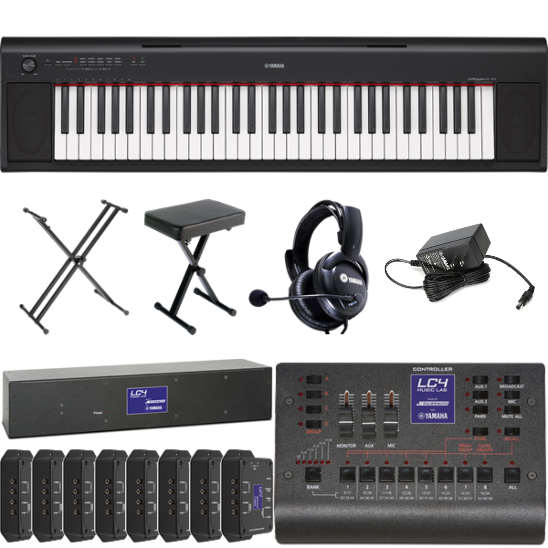 Yamaha LC4 Basic Music Lab for 16 Students and 1 Teacher with Yamaha NP15 Digital Pianos
