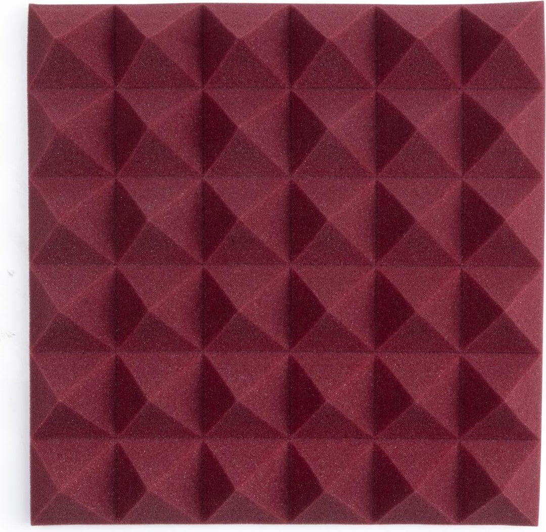 Gator Acoustic Foam Pyramid Panels 2\" 12x12 Burgundy 8-pack (GFW-ACPNL1212PBDY-8PK) 2