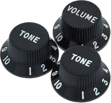 Fender Stratocaster Black Knobs (Set)