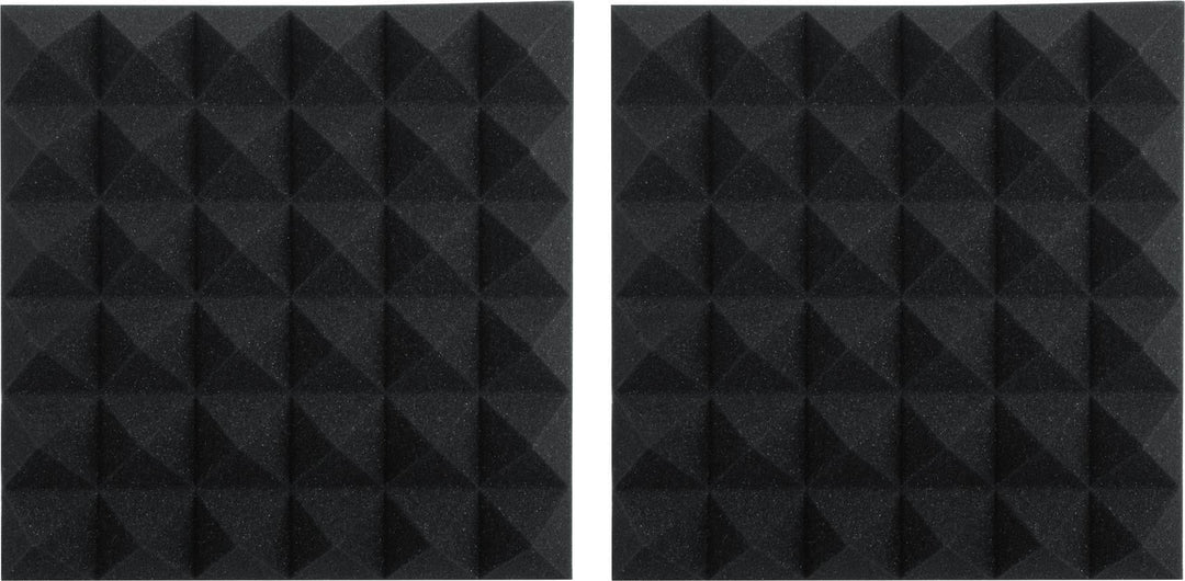 Gator Acoustic Foam Pyramid Panels 2\" 12x12 Charcoal 2-pack (GFW-ACPNL1212PCHA-2PK)