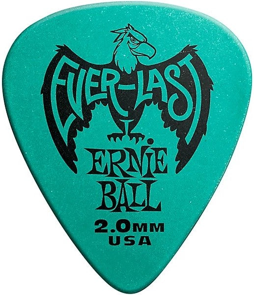Ernie Ball 2.0mm Everlast Delrin Guitar Picks - Teal (12 Pack)