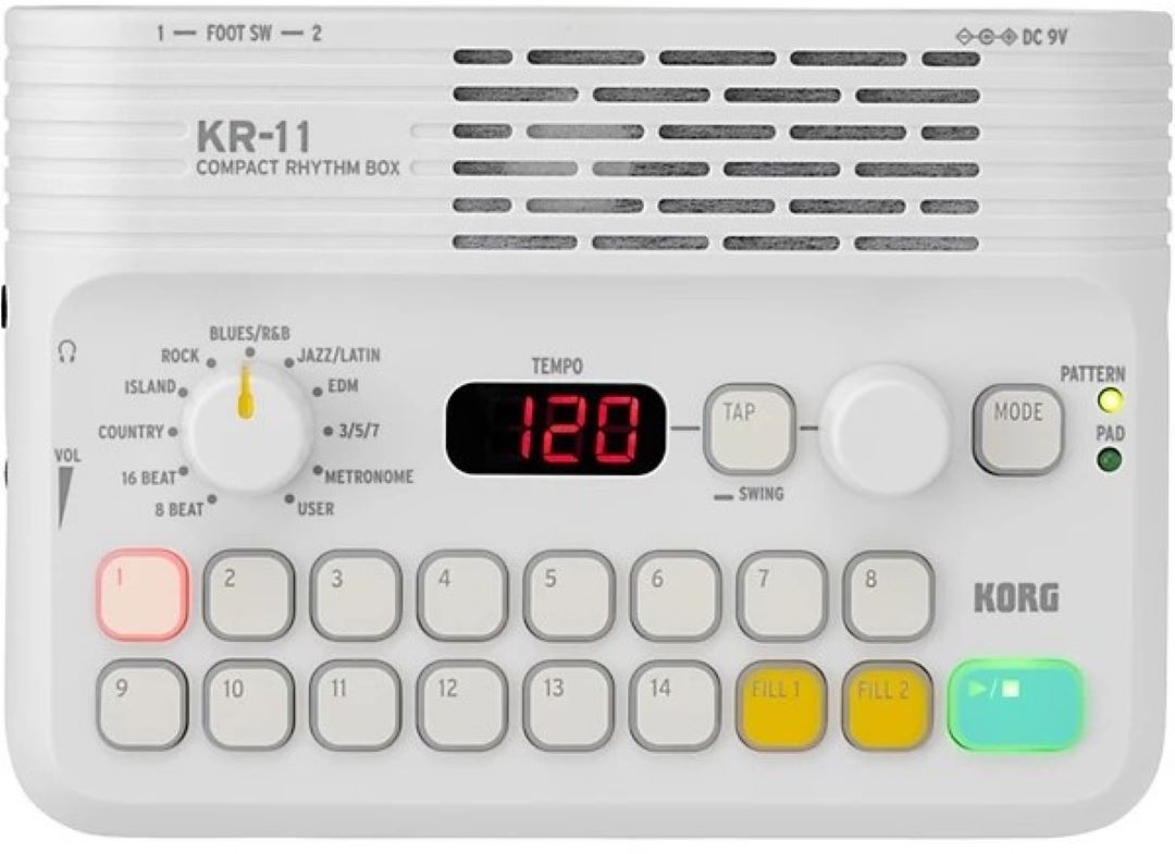 Korg KR-11 Compact Rhythm Box - White