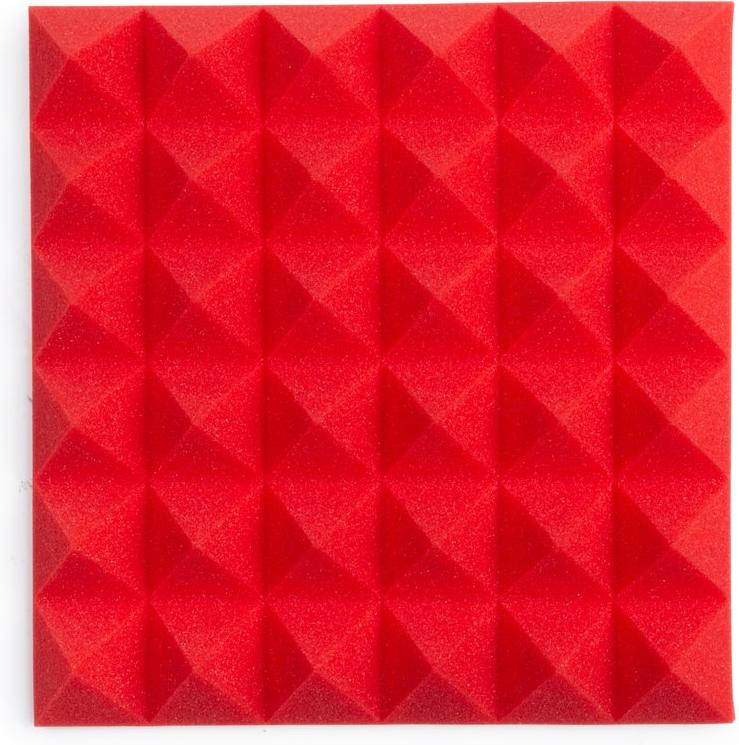 Gator Acoustic Foam Pyramid Panels 2\" 12x12 Red 2-pack (GFW-ACPNL1212PRED-2PK) 2