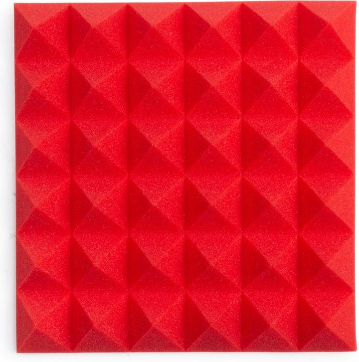 Gator Acoustic Foam Pyramid Panels 2\" 12x12 Red 2-pack (GFW-ACPNL1212PRED-2PK) 2