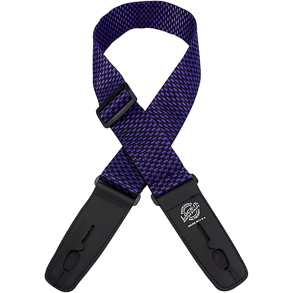 Lock-It Straps 2\" Poly Pro Guitar Strap - Purple Checker