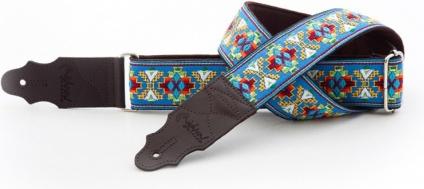 RightOn! Standard Plus Series Guitar Strap Lollapalooza Blue