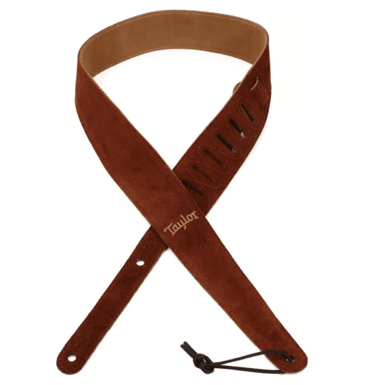 Taylor 4400-25 2.5" Embroidered Suede Chocolate Strap
