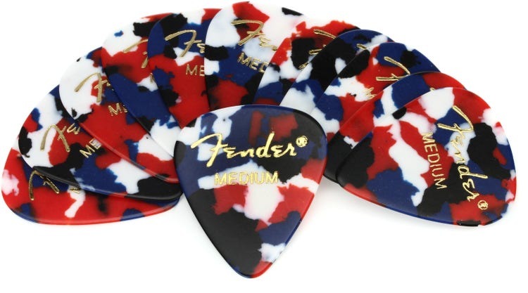 Fender Classic Celluloid Medium Guitar Picks - Confetti (12 Pack)