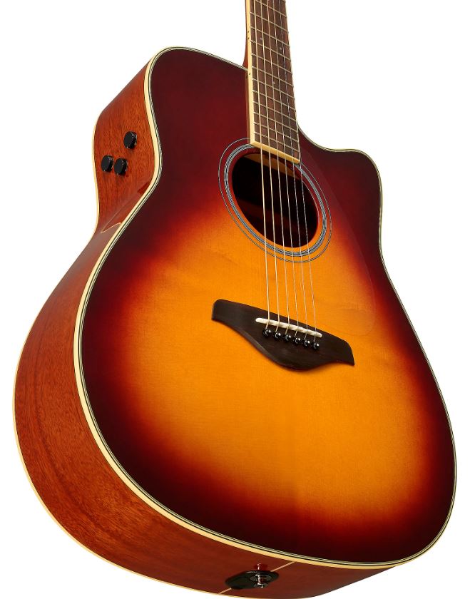 Yamaha FGC-TA TransAcoustic Dreadnought Acoustic-Electric Guitar - Brown Sunburst